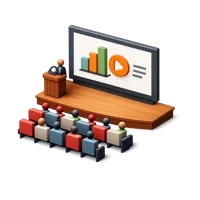 Auditorium Presentation 3D icon