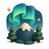 Aurora borealis 3D icon