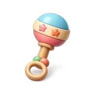 Red Baby Rattle 3D icon