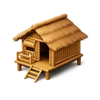Bamboo Hut 3D icon