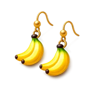 Banana Earrings 3D icon