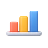 Bar Chart 3D icon