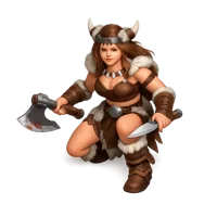 Barbarian Woman 3D icon