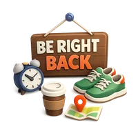 Be Right Back Sign 3D icon