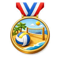 Beach Volleyball Medal 3D icon