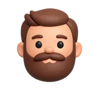 Bearded Man 3D icon