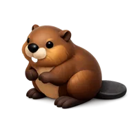 Brown Beaver 3D icon