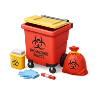 Biohazard Waste Cart 3D icon