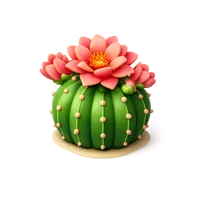 Blooming Cactus 3D icon