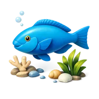 Blue Parrotfish 3D icon