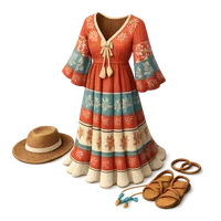 Boho Maxi Dress 3D icon