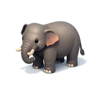 Bornean Elephant 3D icon