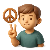 Boy Peace Sign 3D icon