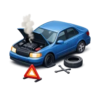 Broken Down Car 3D icon