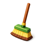 Broom and Shovel 3D icon