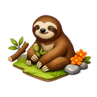 Brown-Throated Sloth 3D icon