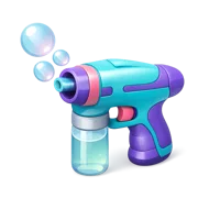 Teal Bubble Gun 3D icon