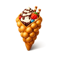 Bubble Waffle Cone 3D icon