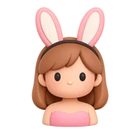 Brown Bunny Ears Women 3D icon