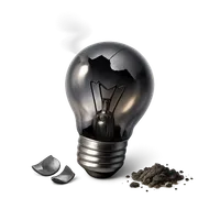 Burnt-Out Light Bulb 3D icon