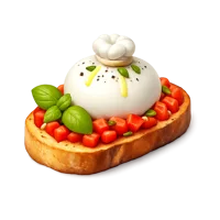 Burrata Bruschetta 3D icon