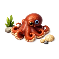 California Two-Spot Octopus 3D icon