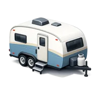 Camper Trailer 3D icon