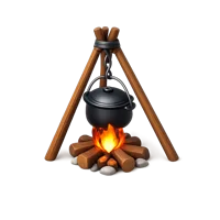 Campfire Tripod 3D icon