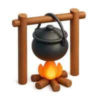 Campfire Cooking Pot 3D icon