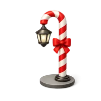 Candy Cane Lamp Post 3D icon