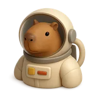 Capybara in Astronaut Suit 3D icon