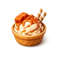 Caramel Ice Cream 3D icon