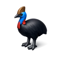 Blue Cassowary 3D icon