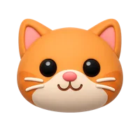 Cat Face 3D icon