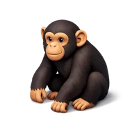 Chimpanzee 3D icon