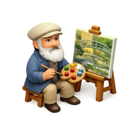 Claude Monet 3D icon