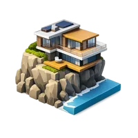Cliffside House 3D icon