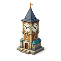 Brown Clock Tower 3D icon