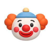 Clown Face 3D icon