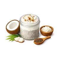 Coconut Chia Pudding 3D icon