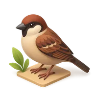 Common Sparrow 3D icon