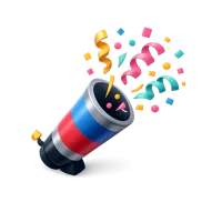 Confetti Cannon 3D icon