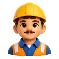 Construction Worker Avatar 3D icon