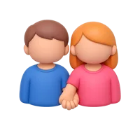 Orange Couple Holding Hands 3D icon