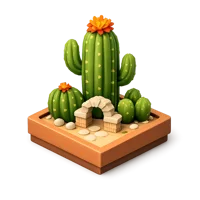 Courtyard Cactus 3D icon