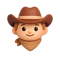 Cowboy Face 3D icon