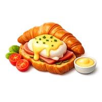 Croissant Eggs Benedict 3D icon
