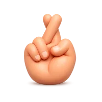 Orange Crossed Fingers 3D icon