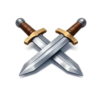 Brown Crossed Swords 3D icon