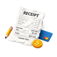 Crumpled Receipt 3D icon